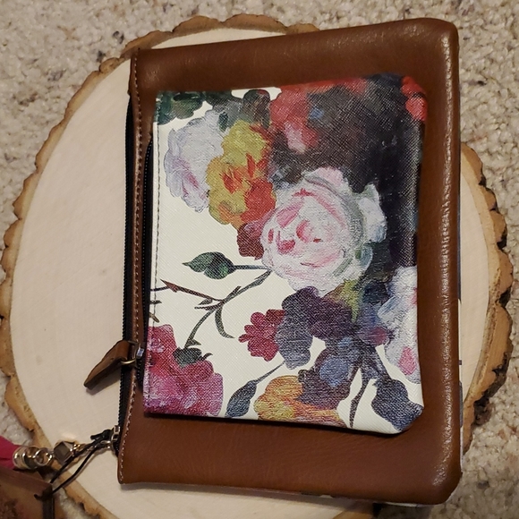 House of Disaster 1916 Brown & Floral Design Makeup Case NEW - Picture 4 of 7